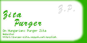 zita purger business card